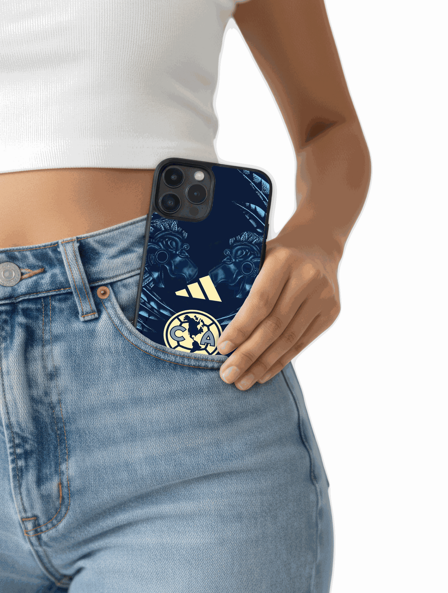 Club América minimalist dark phone case with sophisticated colors and emblem design