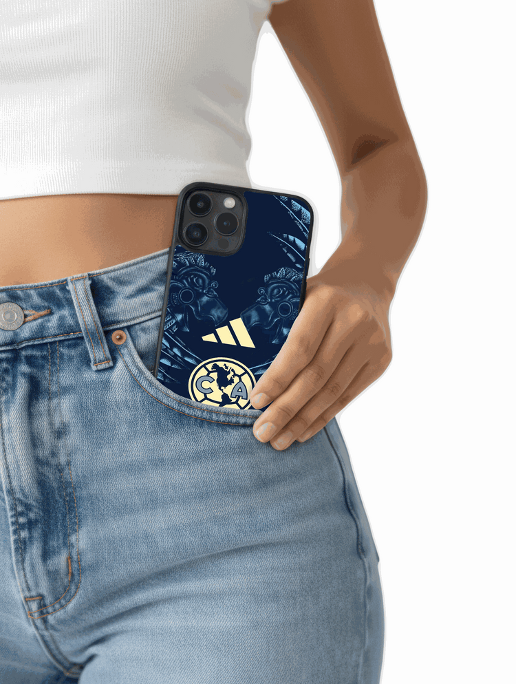 Club América minimalist dark phone case with sophisticated colors and emblem design
