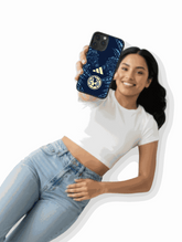 Club América phone case with dark, minimalist design featuring team colors and emblem