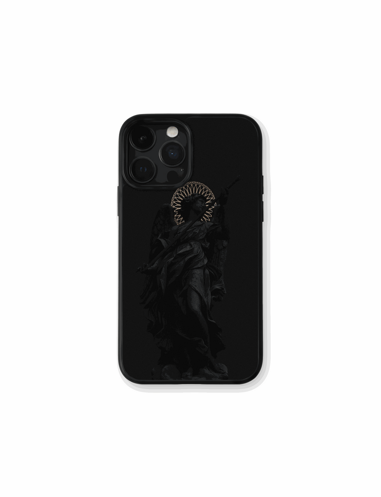 Ángel Oscuro diseño minimalista elegante en negro con detalles sutiles y estilo moderno