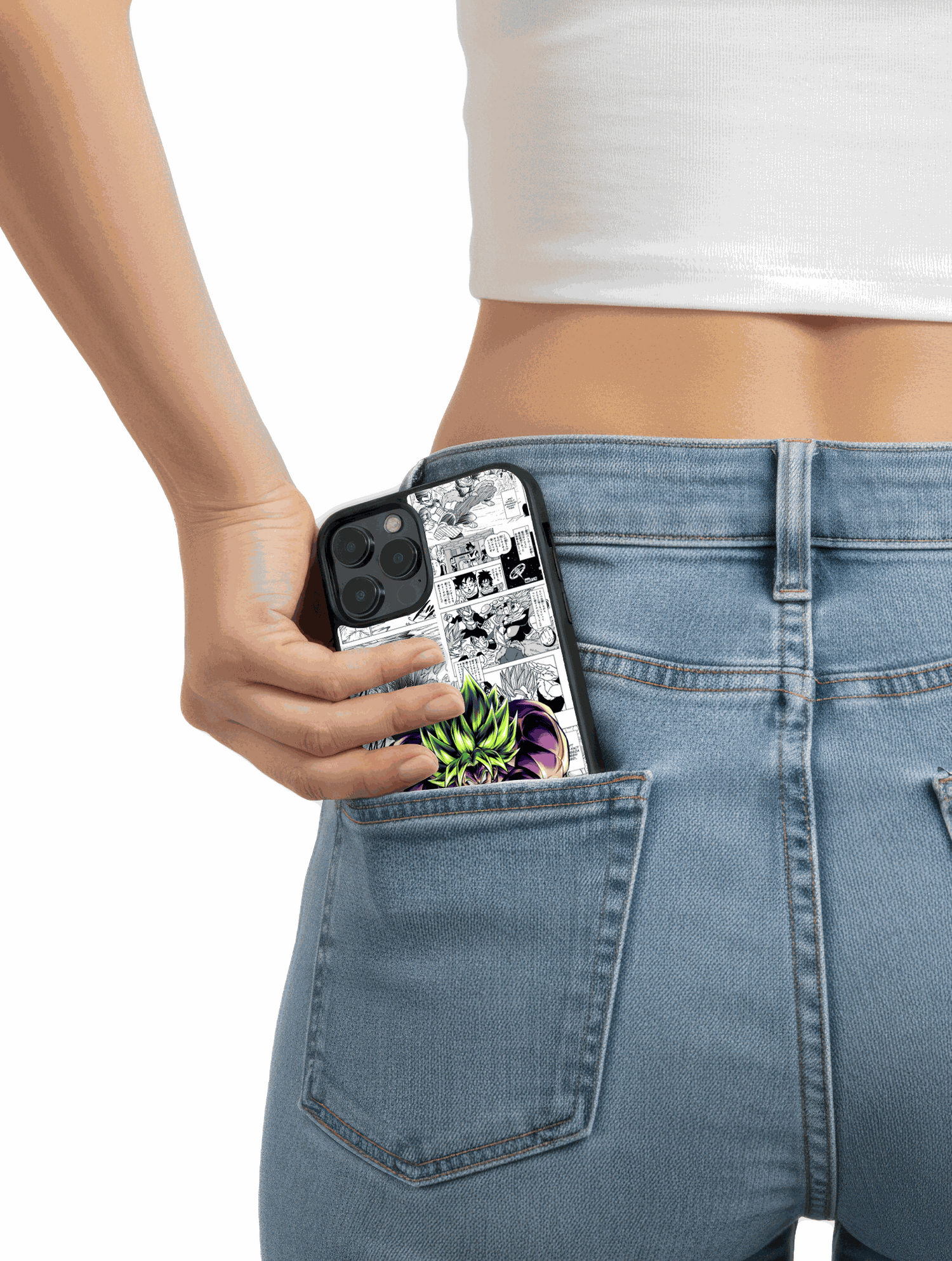 Case Broly Manga Style Dragon Ball Z phone case featuring original manga design and powerful Broly artwork