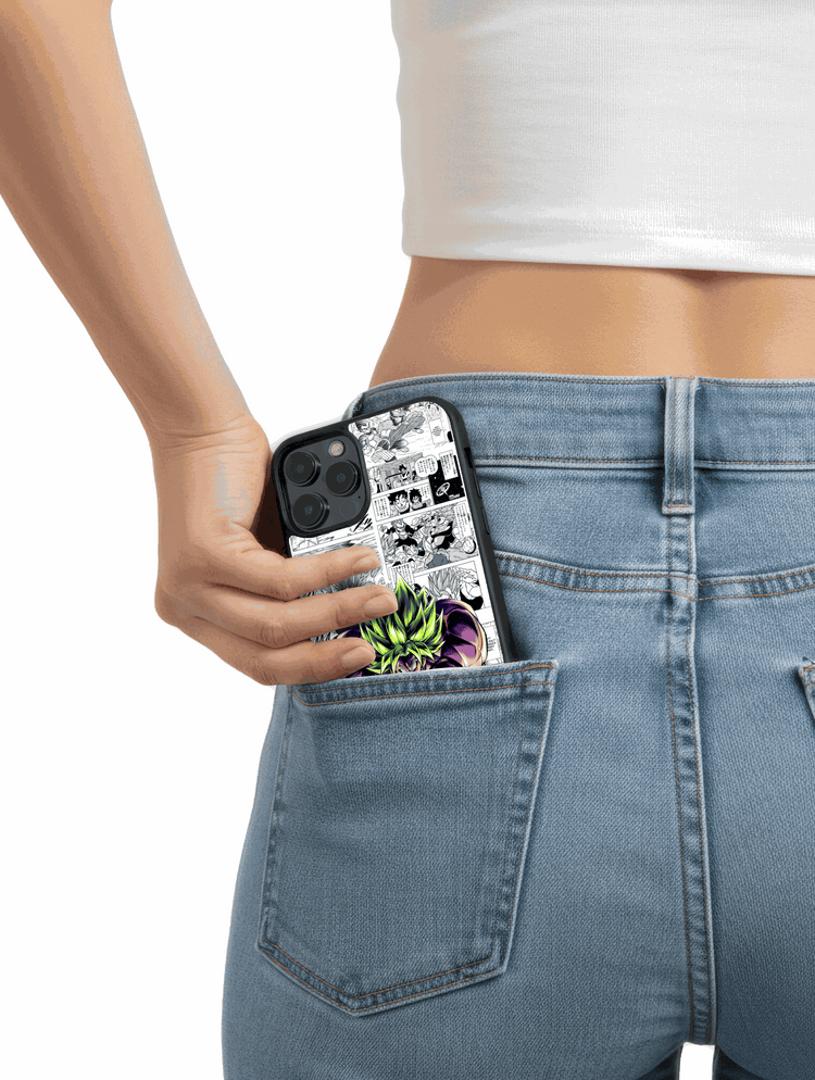 Case Broly Manga Style Dragon Ball Z phone case featuring original manga design and powerful Broly artwork