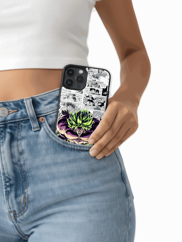 Case Broly Manga Style phone case inspired by Dragon Ball Z manga design