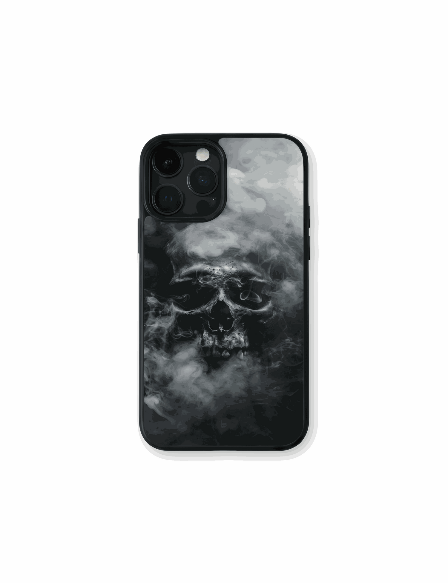 Funda Calavera de Humo con diseño oscuro y protección antigolpes para móvil