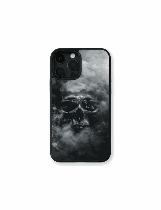 Funda Calavera de Humo con diseño oscuro y protección antigolpes para móvil