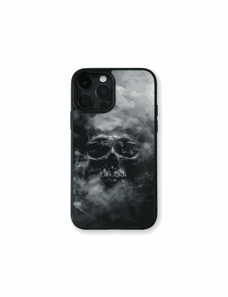 Funda Calavera de Humo con diseño oscuro y protección antigolpes para móvil