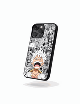 Funda Case Joy Boy Awakening manga blanco y negro con diseño Gear Fifth de One Piece y Luffy en transformación.