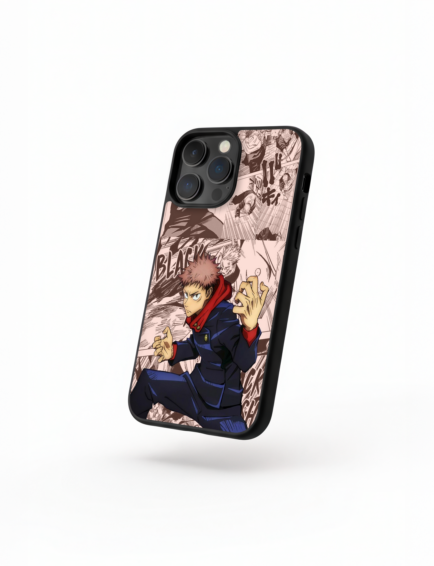 Case Itadori Intenso phone case inspired by Yuji Itadori from Jujutsu Kaisen displaying determination and courage design