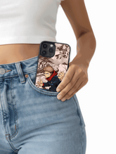 Case Itadori Intenso style phone case inspired by Yuji Itadori from Jujutsu Kaisen showcasing determination and courage