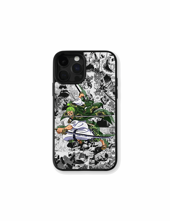 Funda móvil Caso Zoro Wano con diseño manga de One Piece y protección antigolpes premium