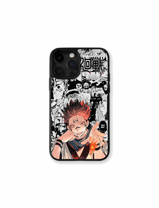 Case Sukuna Flame Style phone case featuring Jujutsu Kaisen design with flame and curse king motif