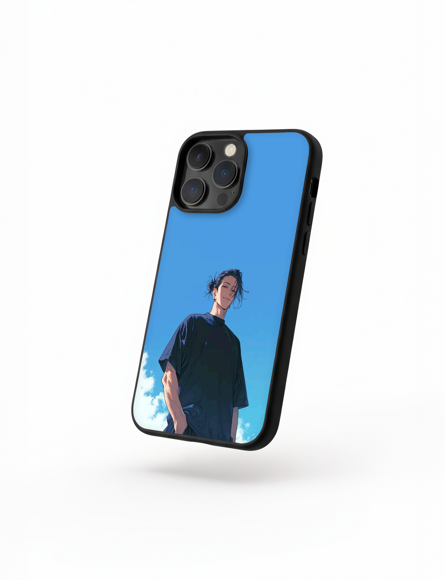 Case Geto Chill Style diseño minimalista y poderoso con Geto bajo el cielo azul en Jujutsu Kaisen