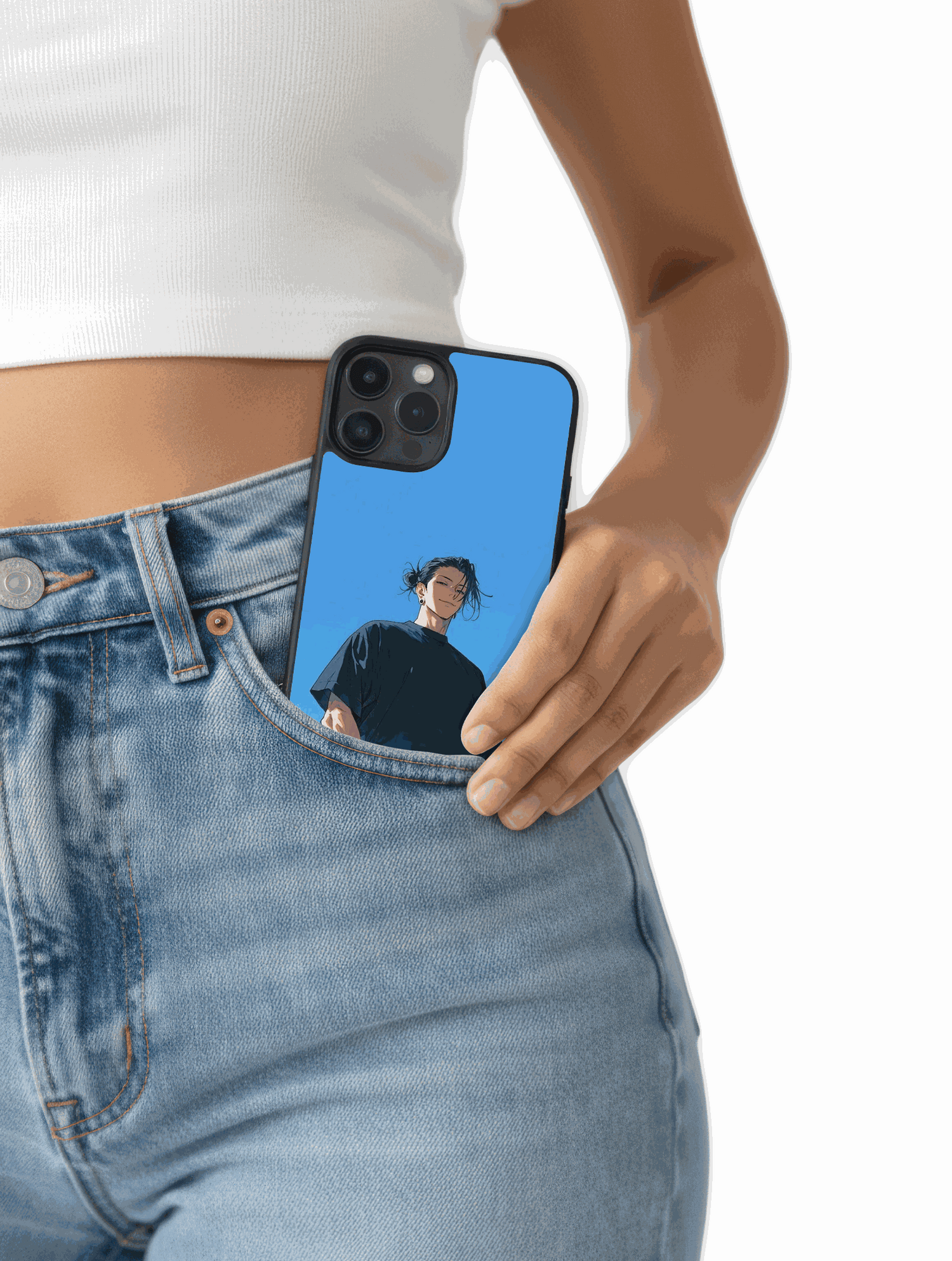 Case Geto Chill Style minimalistic design of Geto under blue sky with calm attitude
