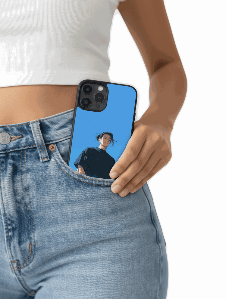Case Geto Chill Style minimalistic design of Geto under blue sky with calm attitude