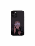 Case Gojo Night Mode phone case featuring the strongest sorcerer under city lights, ideal for dark settings.