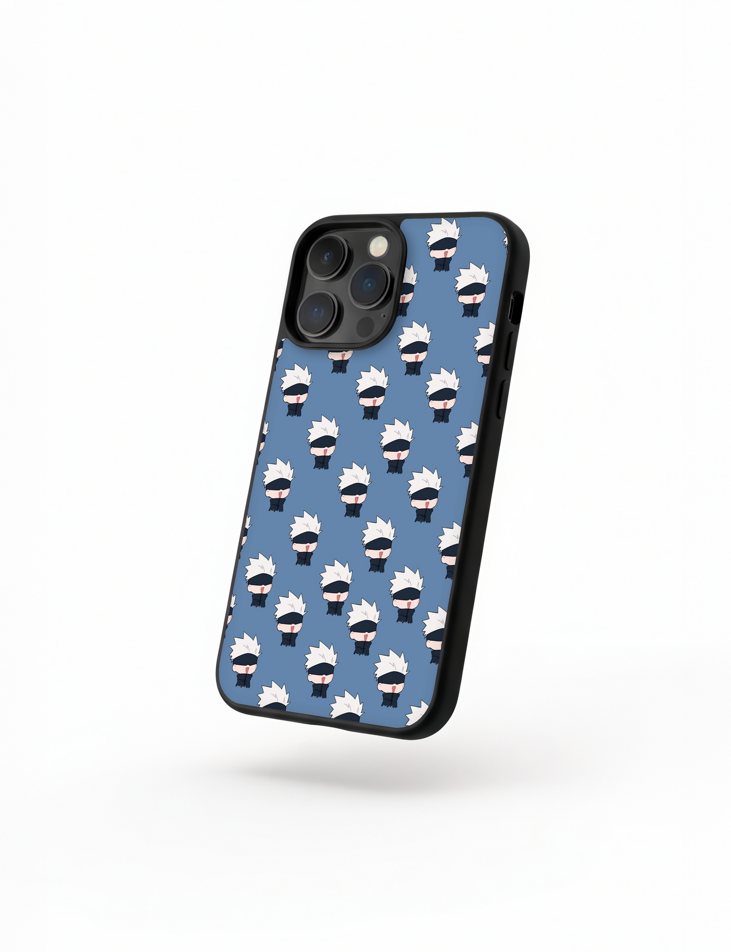 Case Gojo Mini Blue featuring cute mini Gojo pattern on sky blue background