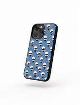 Case Gojo Mini Blue featuring cute mini Gojo pattern on sky blue background