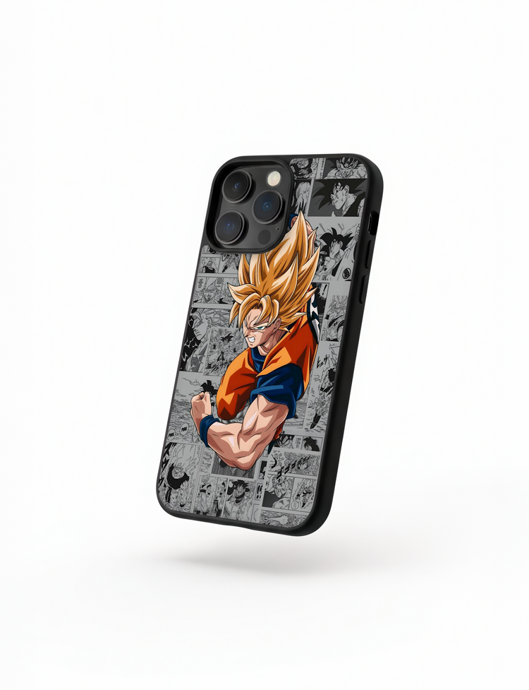 Case Goku Manga Style Dragon Ball Z explosive energy background