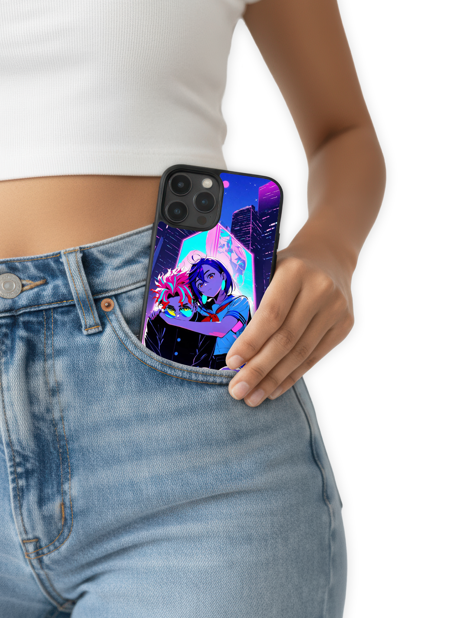 Case Momo & Okarun – Neon Vibes - Dan Da Dan