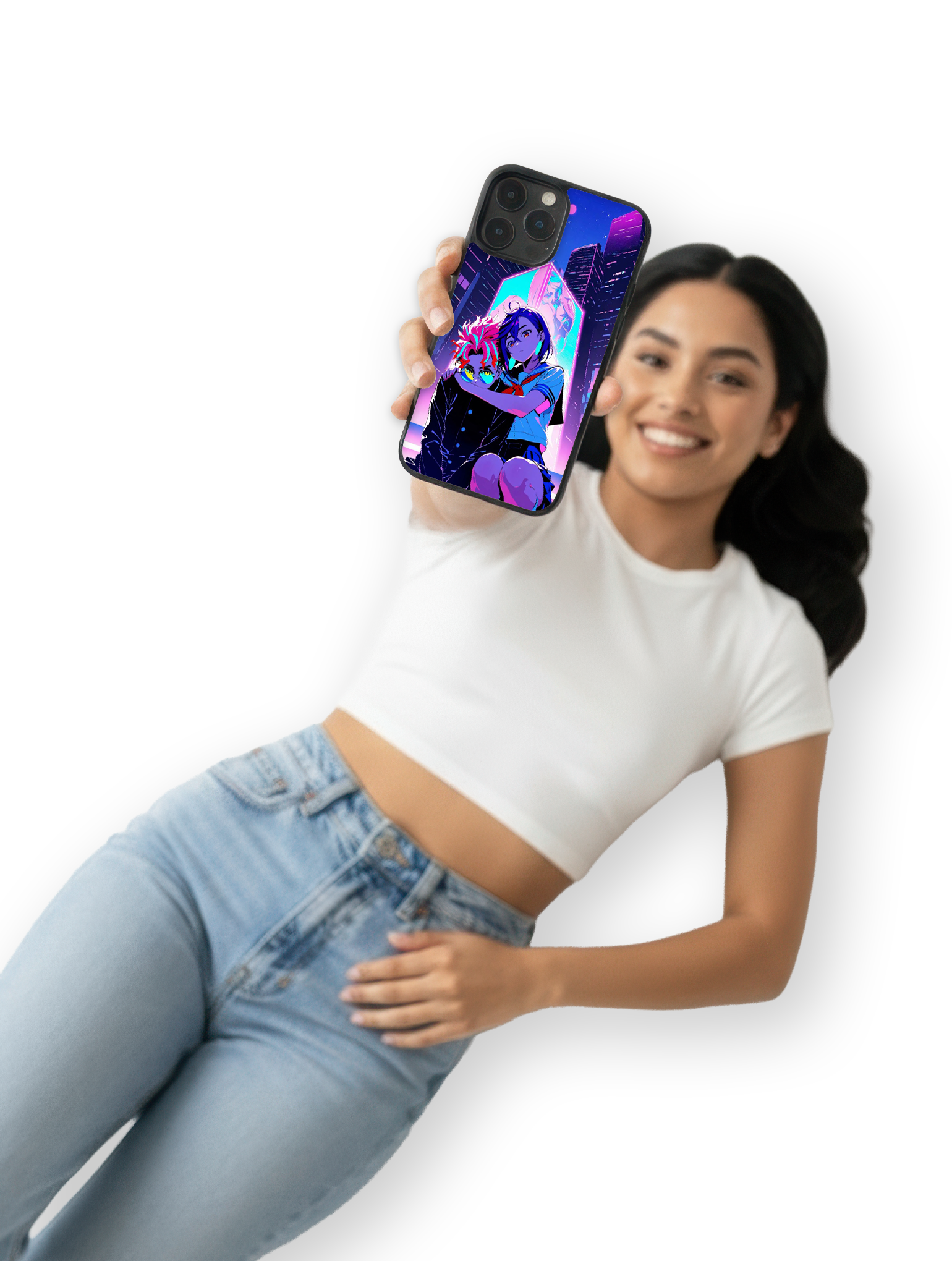 Case Momo & Okarun – Neon Vibes - Dan Da Dan