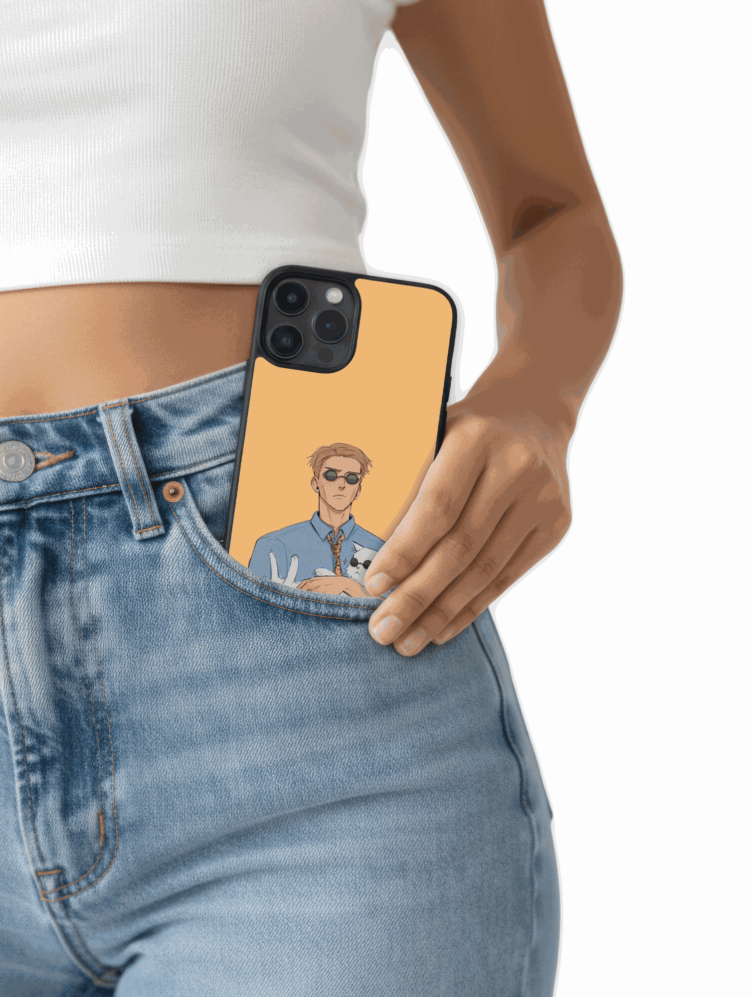 Case Kento & Cat Cool stylish design with Kento and a cool cat wearing sunglasses from Jujutsu Kaisen