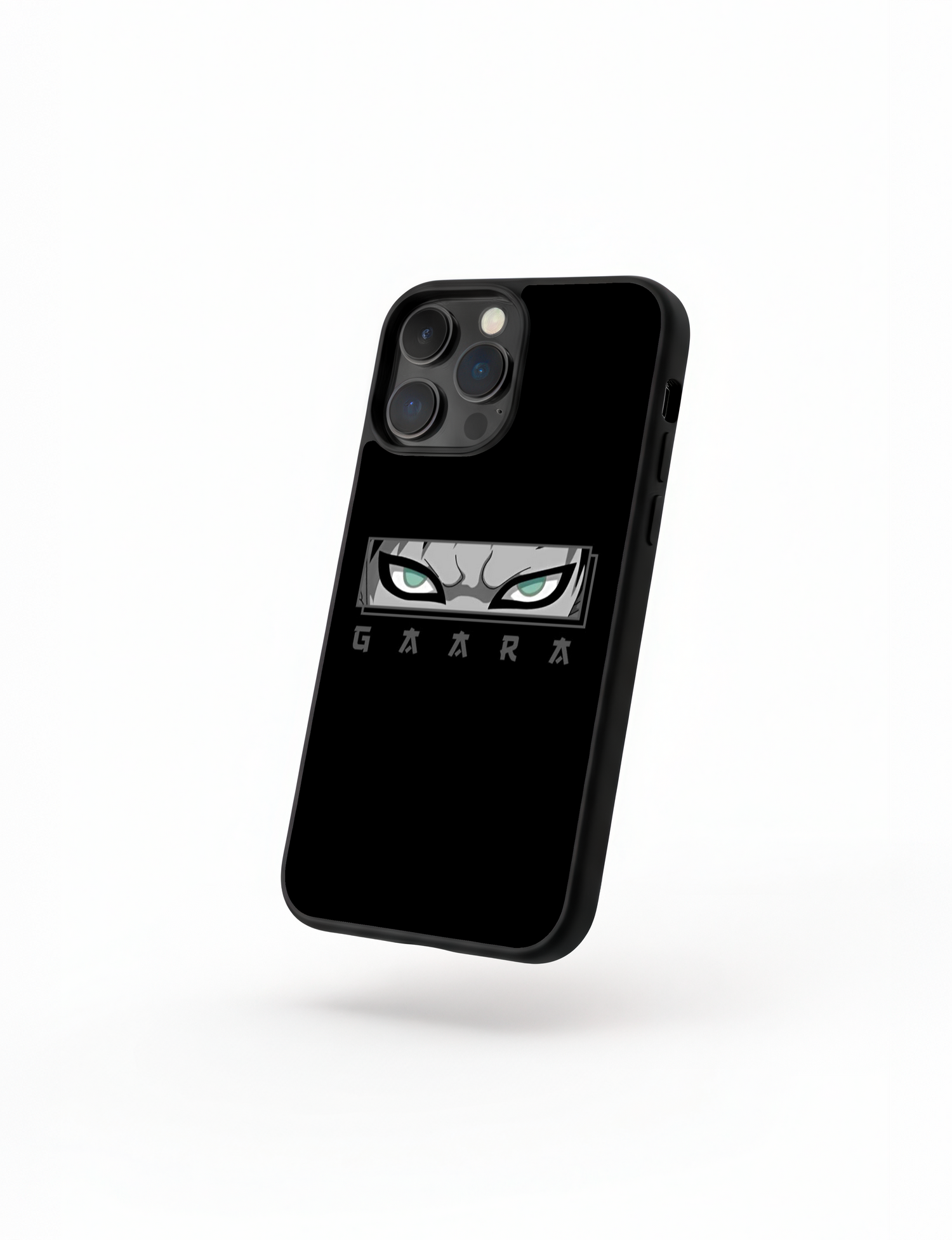 Case Gaara Sand Eyes diseño minimalista con fondo oscuro y mirada intensa de Gaara de Naruto
