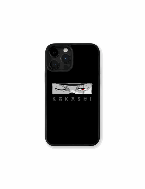 Case Kakashi Sharingan Eyes con diseño minimalista y oscuro de Naruto