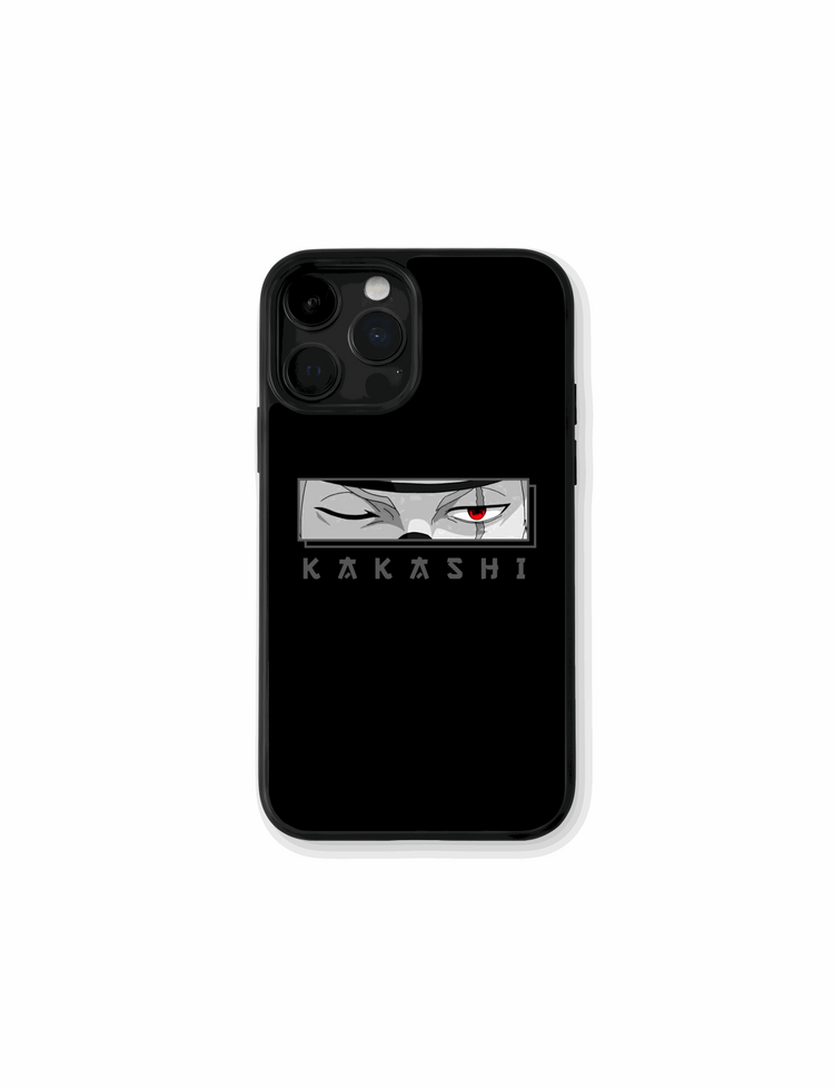 Case Kakashi Sharingan Eyes con diseño minimalista y oscuro de Naruto