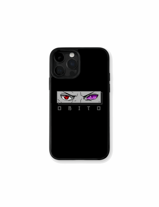 Funda Obito Mirada del Caos en tonos oscuros con diseño intenso de Naruto
