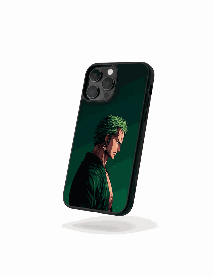 Funda Case Zoro Emerald Resolve de One Piece con diseño enfocado y protección premium