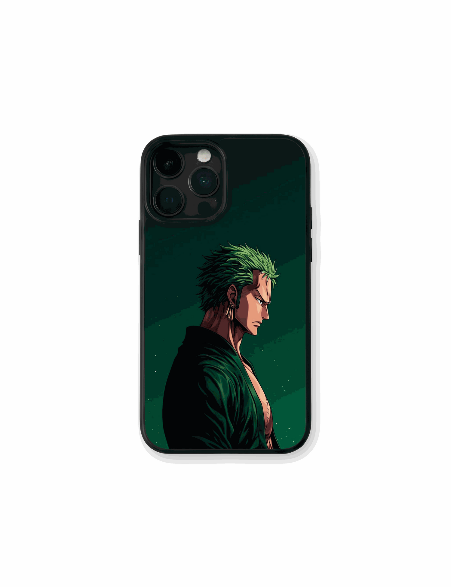Funda Case Zoro Emerald Resolve con diseño inspirado en One Piece, protección antigolpes y estilo enfocado y poderoso