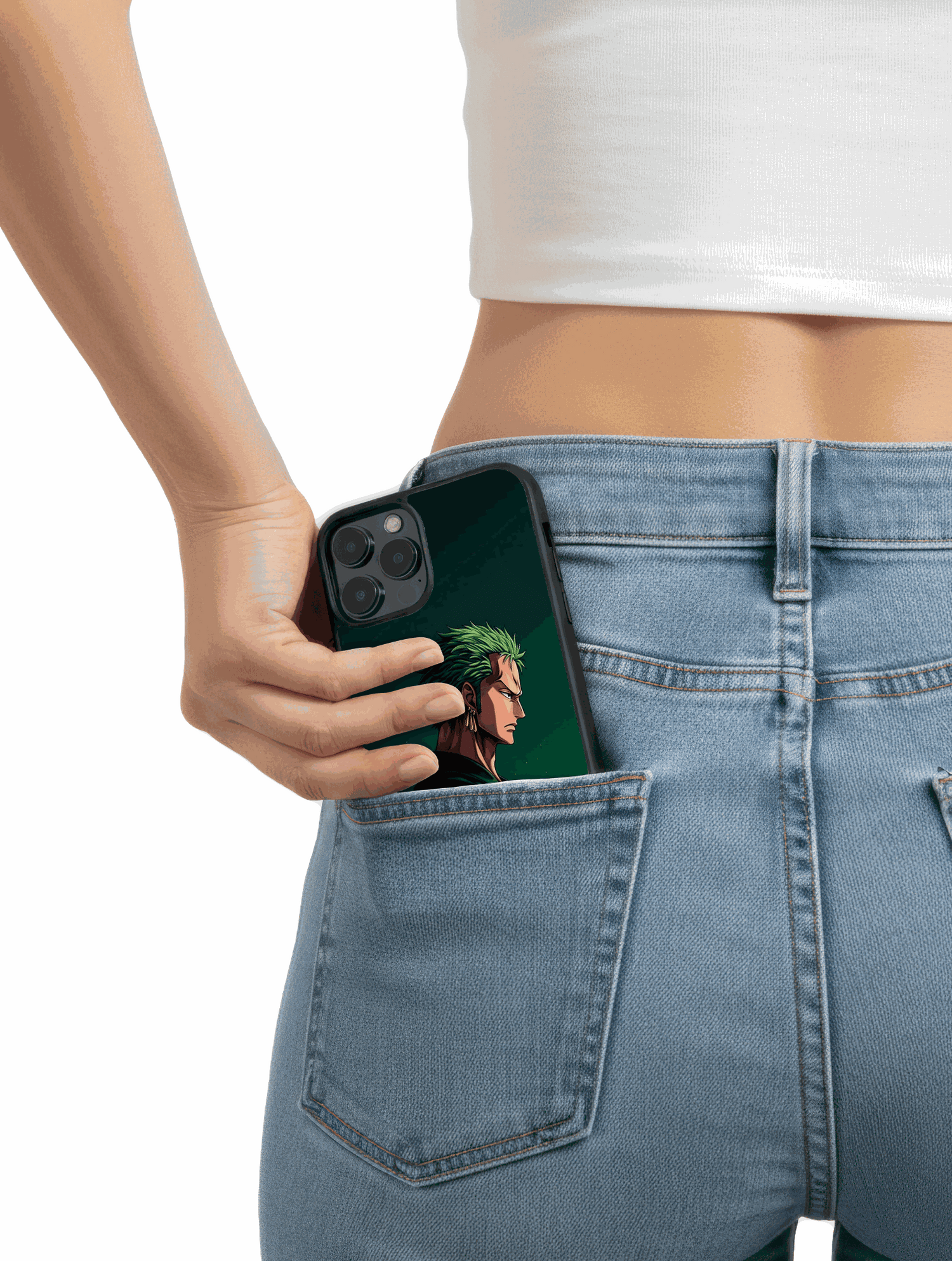 Funda Case Zoro Emerald Resolve con diseño inspirador y protección antigolpes premium de One Piece